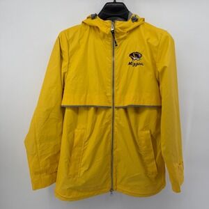 Charles River Rain Jacket Women S Yellow Mizzou Tigers Reflective Hooded Zip